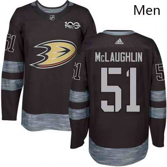 Mens Adidas Anaheim Ducks 51 Blake McLaughlin Authentic Black 1917 2017 100th Anniversary NHL Jersey